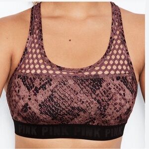 Victorias Secret PINK Ultimate Unlined Brown Snakeskin Sports Bra